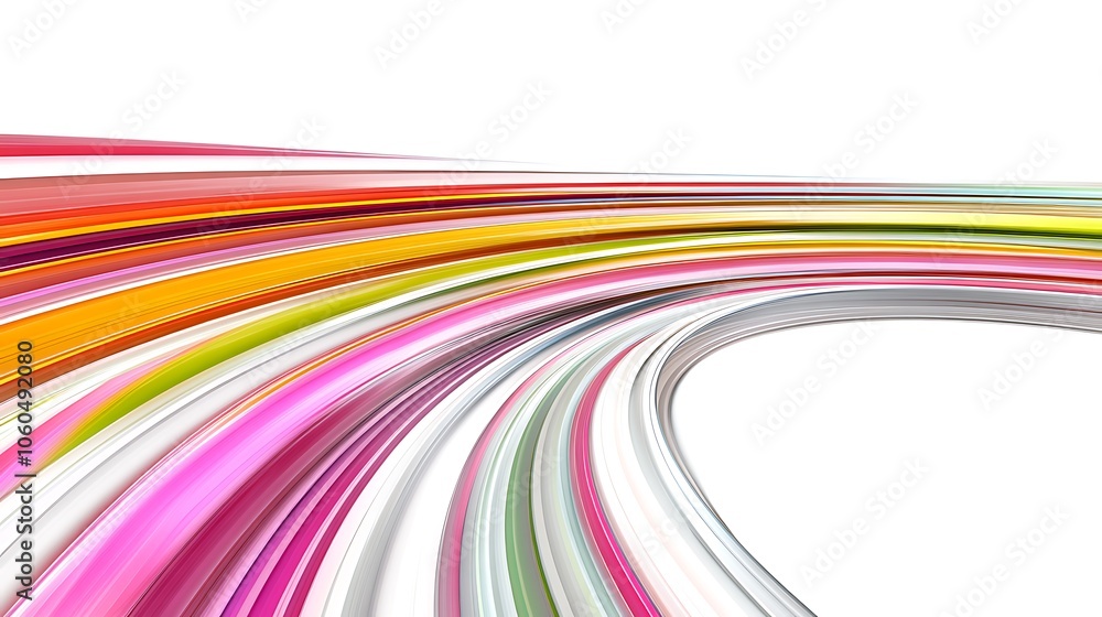 Poster abstract colorful curved lines background minimalist white background with space for text