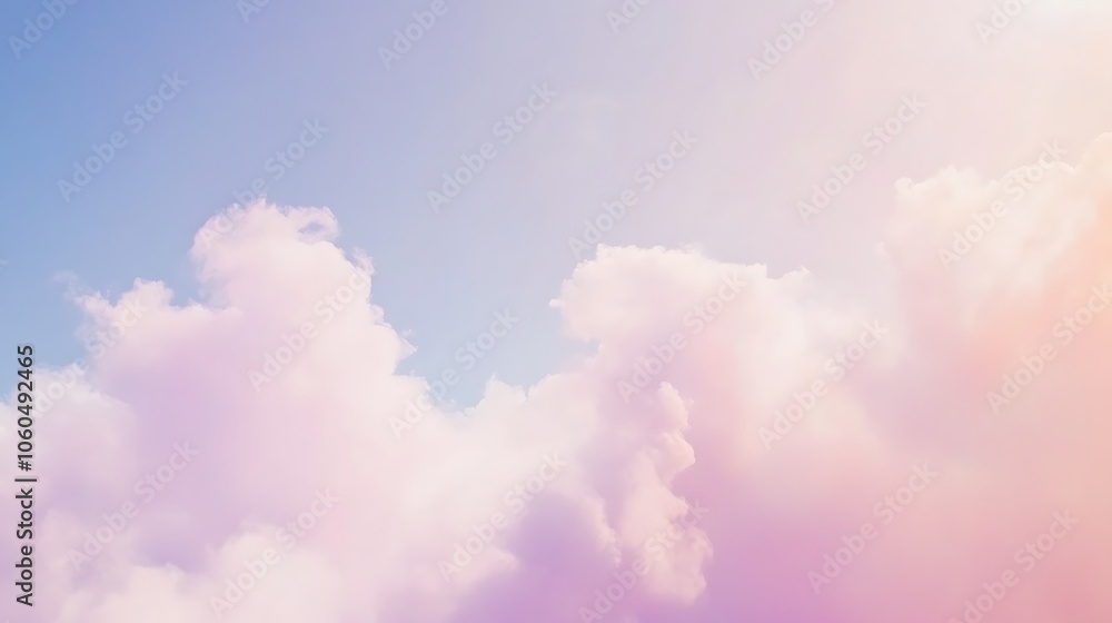 Aufkleber soft pink clouds in sky blank background with copy space for design projects