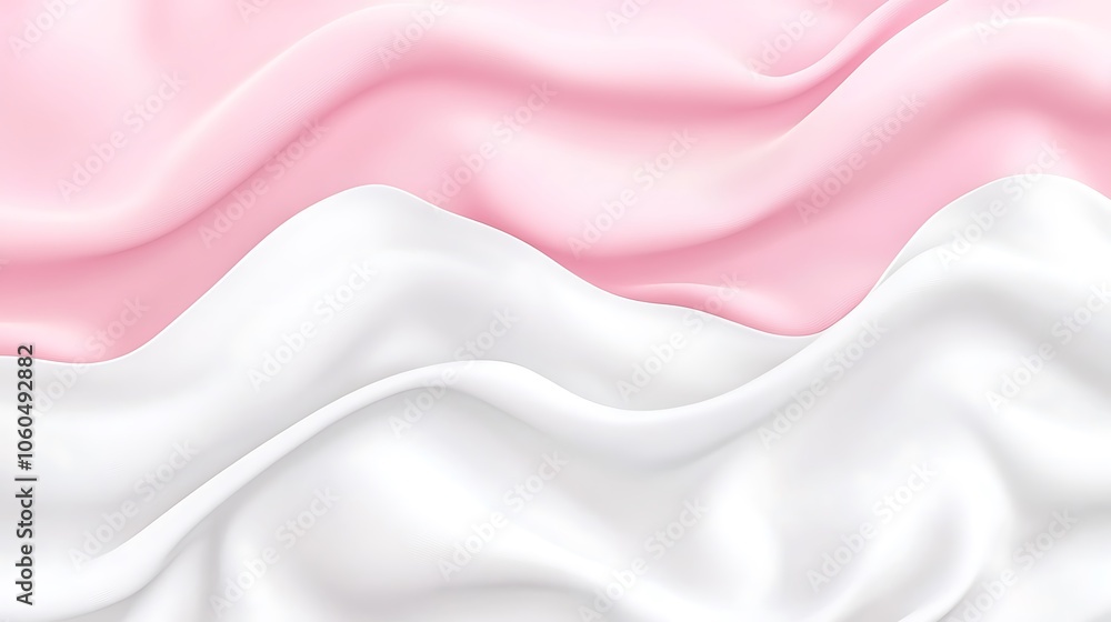 Poster pink and white fabric background subtle blur background with space for custom text