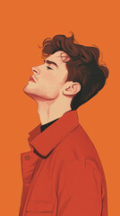 Fototapeta premium A beautiful illustration of a man with vibrant colors generated by AI