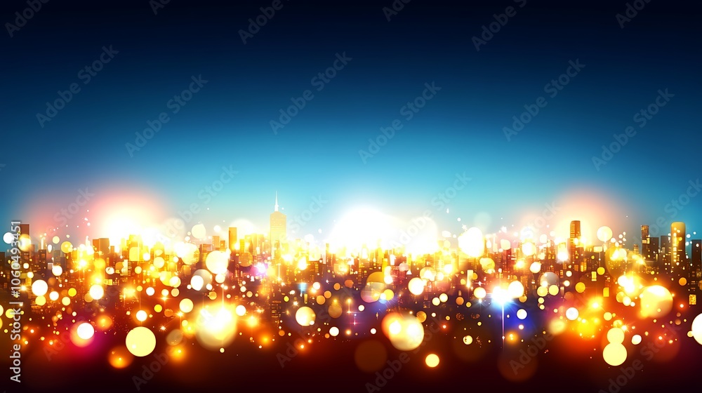 Poster abstract city lights abstract gradient background with copy space
