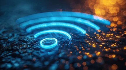 Wireless network and Connection technology concept with city background