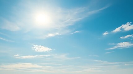 Fototapeta premium Blue Sky with Clouds Abstract Gradient Background with Copy Space