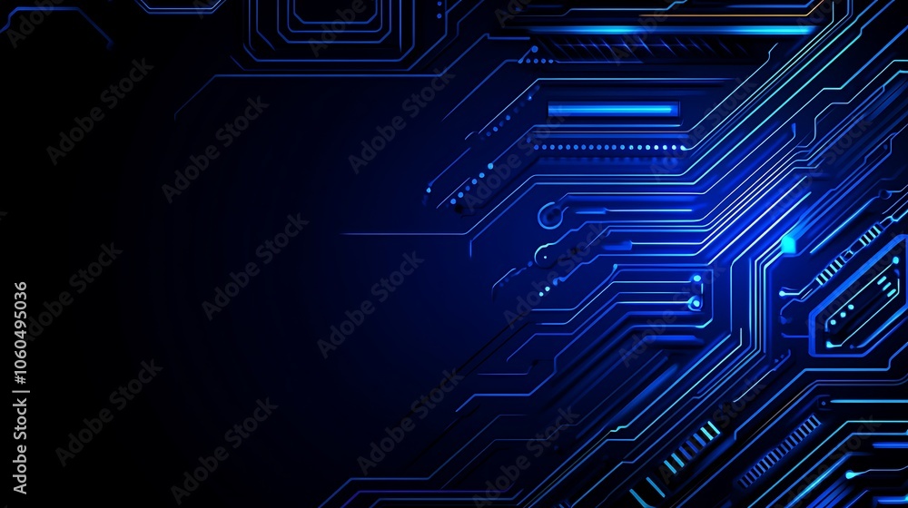 Poster abstract blue circuit board background abstract gradient background with copy space
