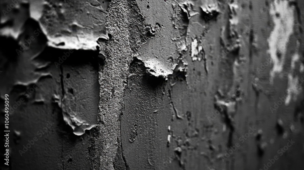 Poster close-up of textured concrete wall, showing intricate natural patterns and rough surfaces in soft li
