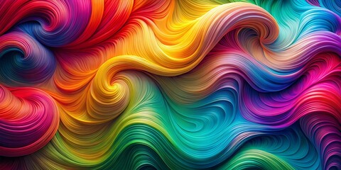 Fototapeta premium A swirling symphony of chromatic waves, each layer a vibrant hue, interweaving into a captivating abstract composition.