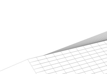 architecture building 3d vector drawing