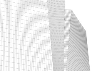 Fototapeta premium architecture building 3d vector drawing