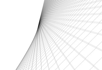 architecture building 3d vector drawing