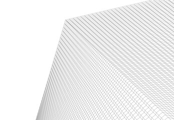 architecture building 3d vector drawing