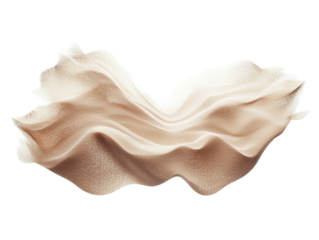 Soft waves of textured sand in warm tones create a serene atmosphere, transparent