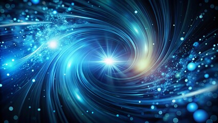 Fototapeta premium A cosmic whirlpool of light, swirling with luminous streaks and celestial dust, illuminates the dark abyss with a radiant core.
