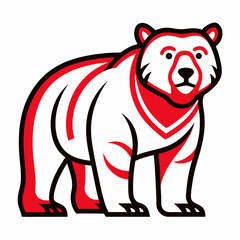 Bold Bear Line Art on White