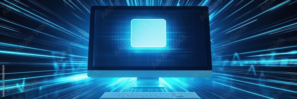 Aufkleber A bright protection icon is displayed on a computer screen, emphasizing security protocols in a busy digital environment. Generative AI
