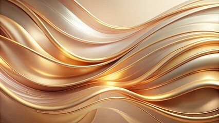 Abstract Golden Curving Lines in a Seamless Pattern of Warm Tones