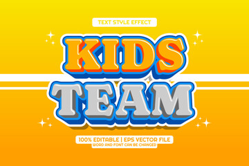 3d Kids Team Cartoon Editable Text Effect