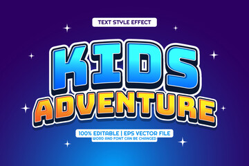 3d Kids Adventure Cartoon Editable Text Effect