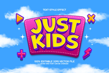 3d Just Kids Cartoon Editable Text Effect