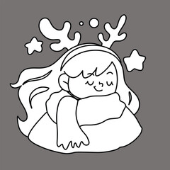 Cute children Christmas Cute hand drawn Elements Illustration cards