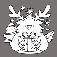 Cute children Christmas Cute hand drawn Elements Illustration cards