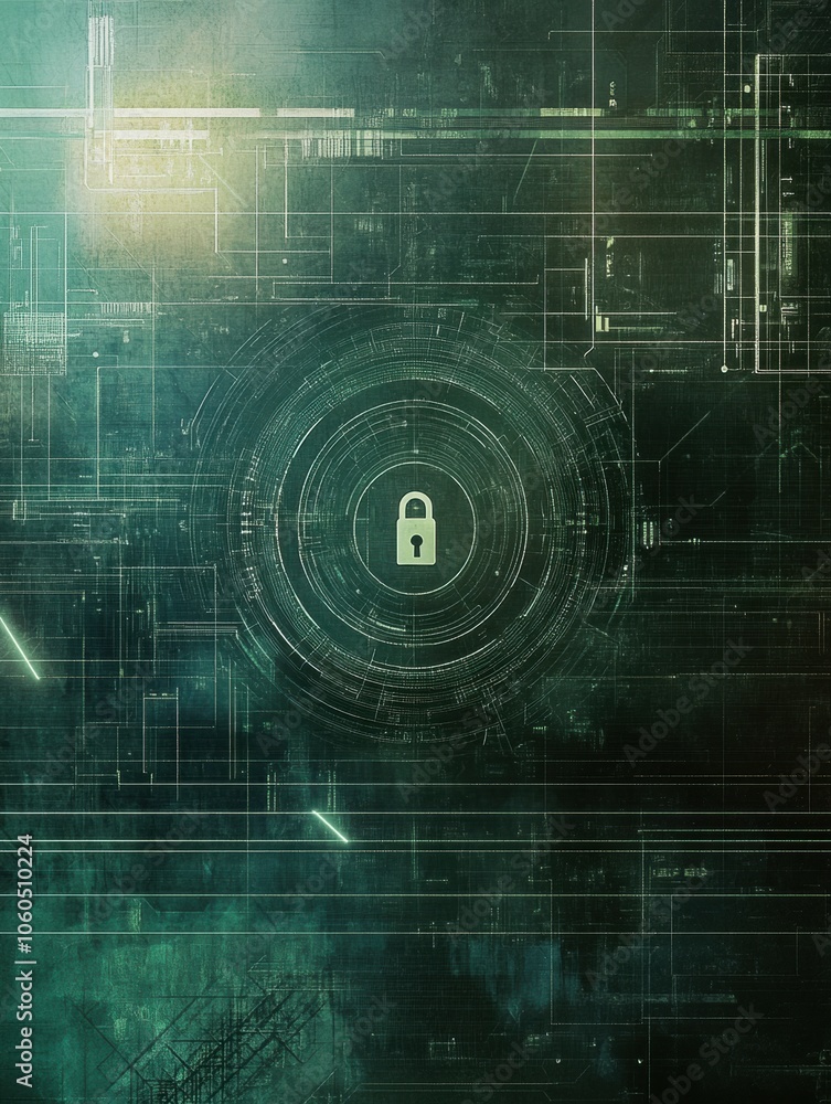 Aufkleber the display features a prominent lock icon at its center, reflecting the importance of security in d