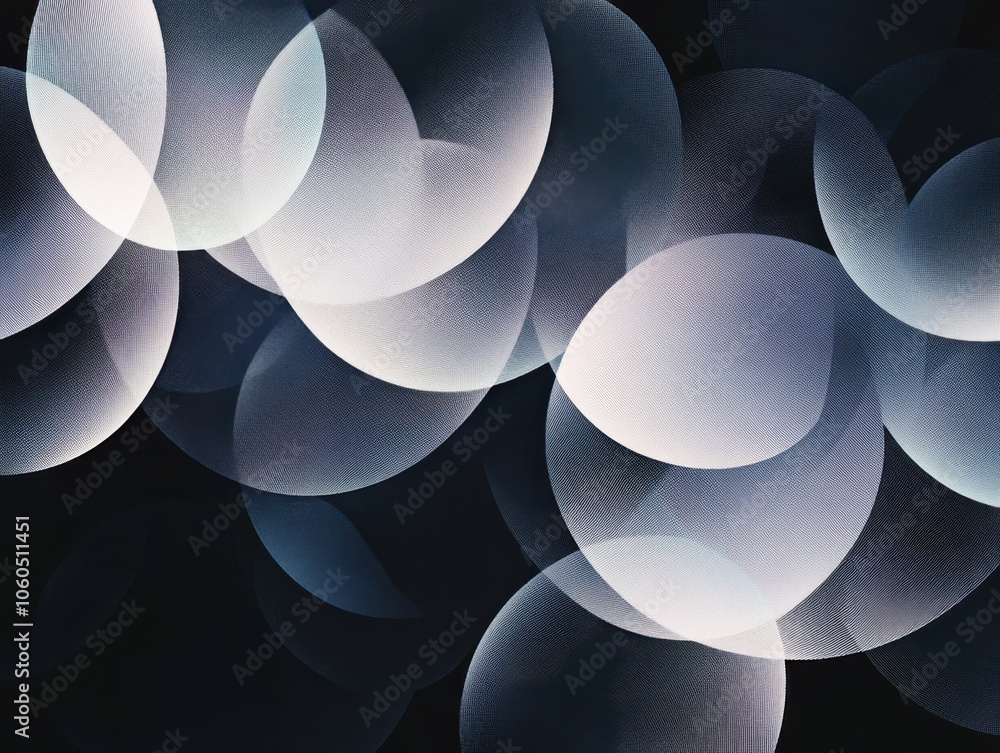 Poster abstract circles with soft focus on a dark background creating a dreamy effect.
