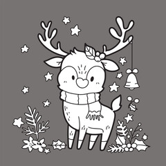 Cute children Christmas Cute hand drawn Elements Illustration cards