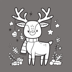 Cute children Christmas Cute hand drawn Elements Illustration cards