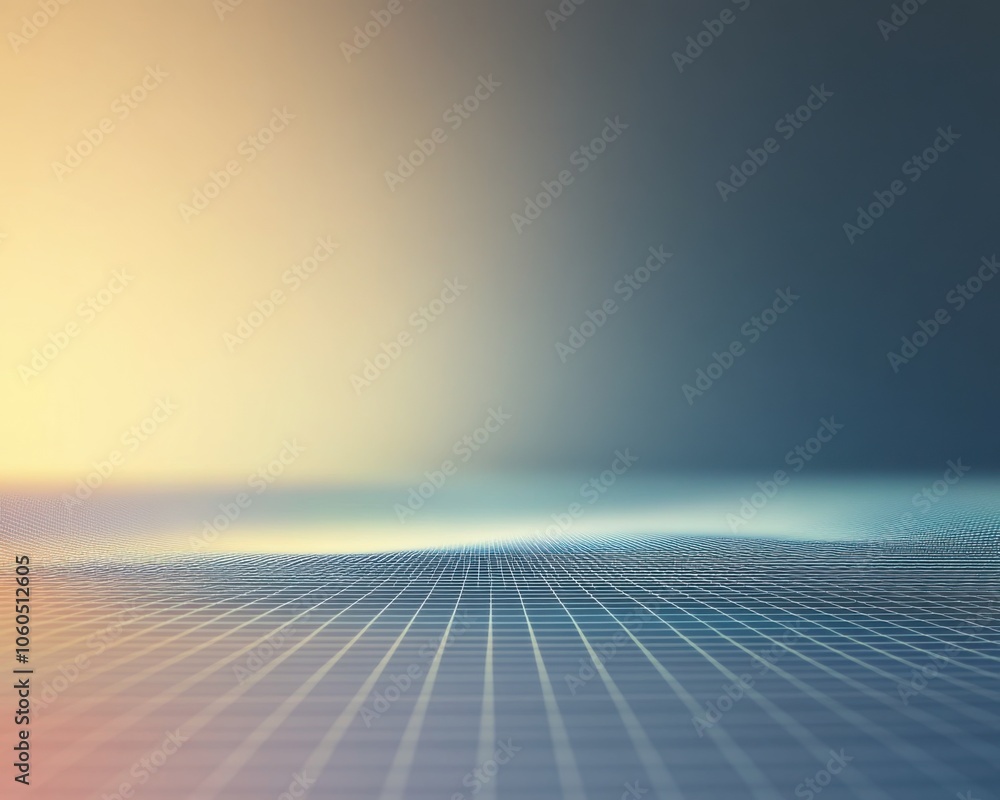 Poster abstract gradient background with grid pattern creating depth illusion.