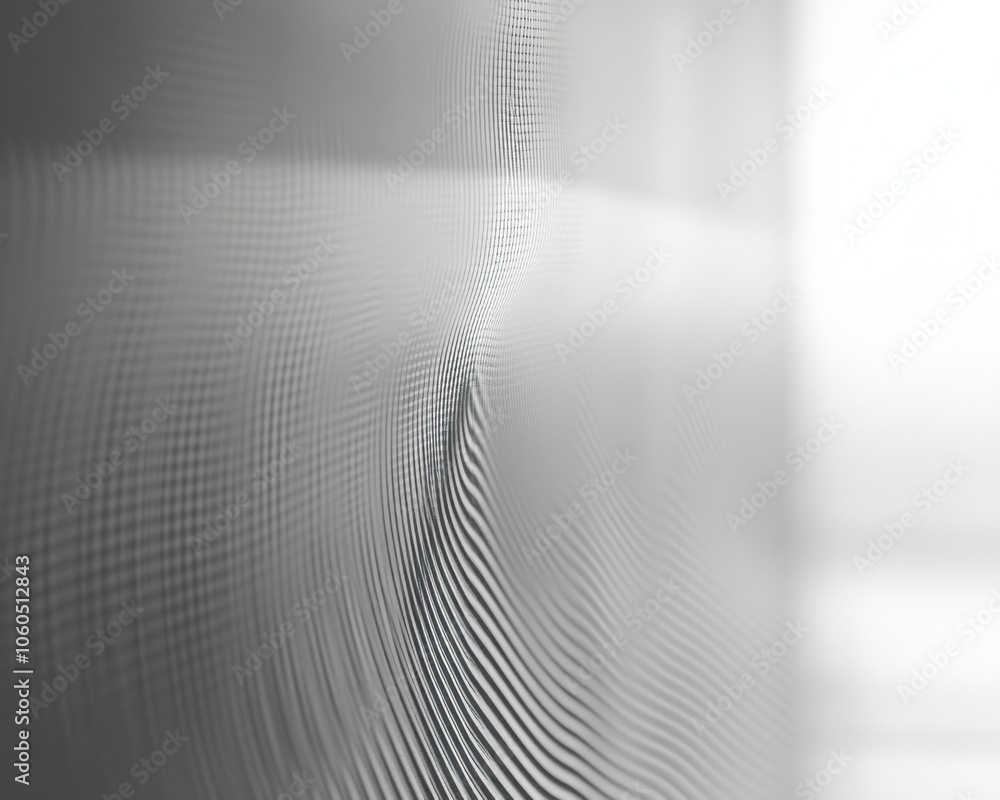 Poster abstract monochrome pattern with smooth waves and gradients on a blurred background.