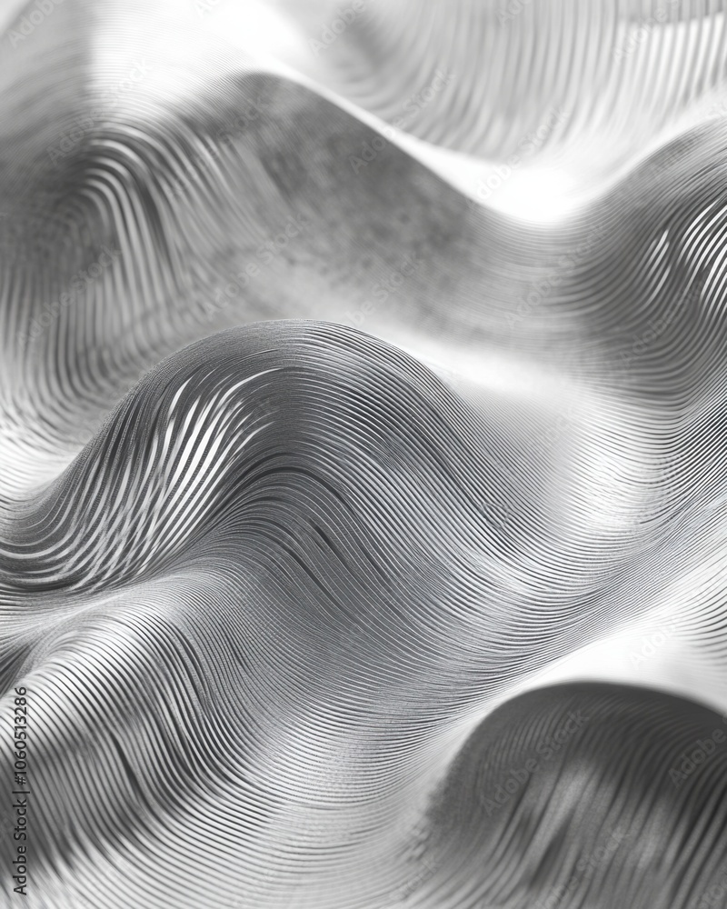 Poster abstract textured surface with wavy patterns in monochrome tones.