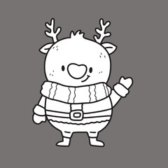 Cute children Christmas Cute hand drawn Elements Illustration cards