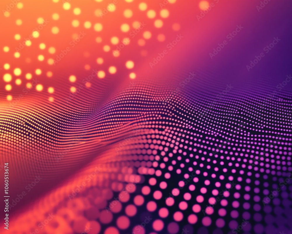 Aufkleber abstract waves of colorful dots create a vibrant visual landscape.