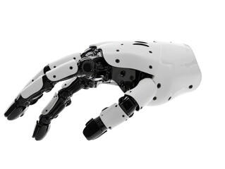 Robotic hand showcasing advanced technology and design features, transparent