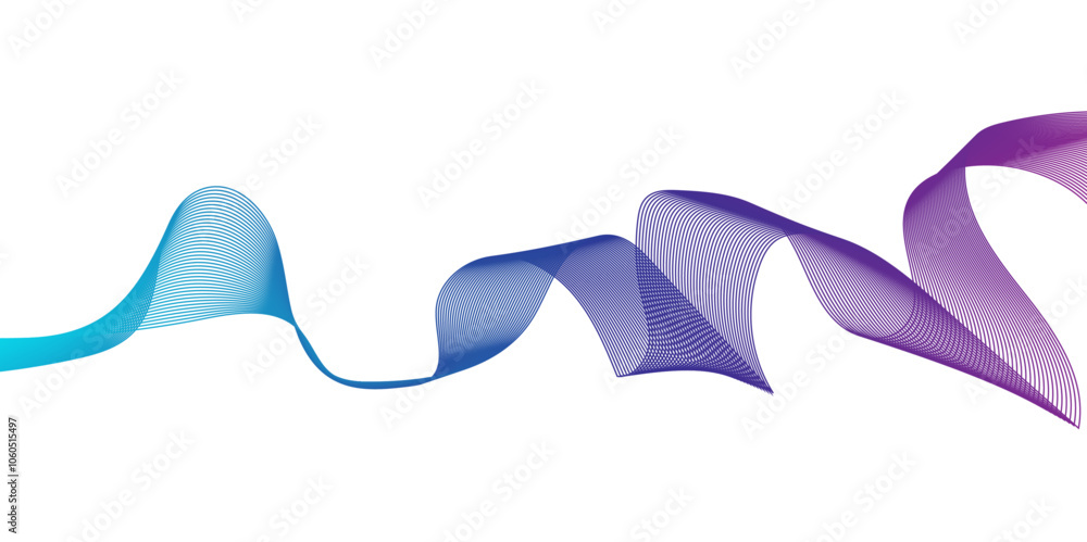 Poster abstract wavy lines flowing curve gradient color on transparent background. abstract white backgroun