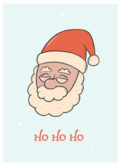 Christmas greeting card, poster, banner, invitation decorated with santa claus and typography quote. EPS 10