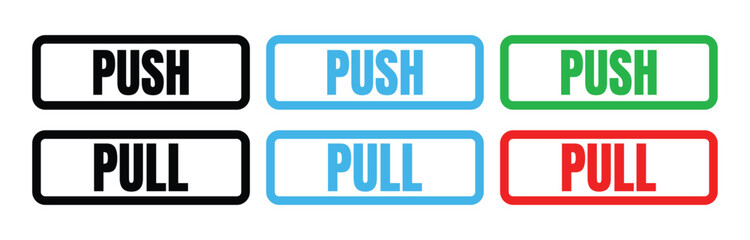 Push and pull icon vector, push and pull icon label sign flat illustration isolated on white background.