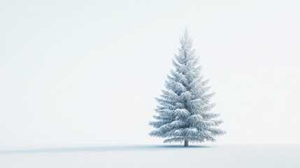 Fototapeta premium Snowy Pine Tree in a Winter Wonderland