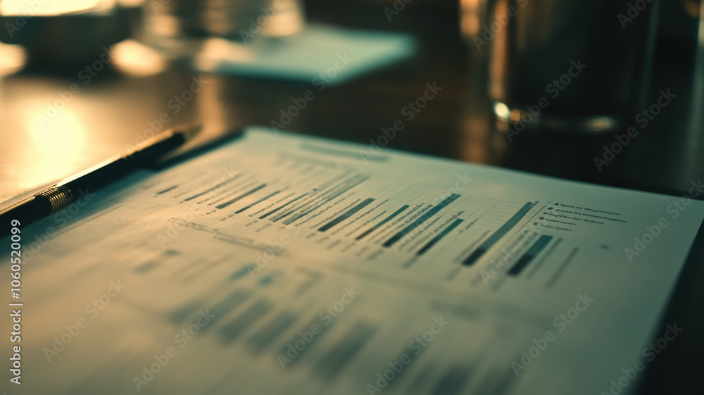 Poster close up of risk analysis document featuring graphs and data visualizations, highlighting property l