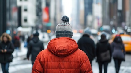 Crowded urban streets with people walking past each other, ignoring a person in need   isolation, neglect, urban loneliness