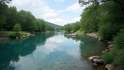 Obraz premium lake in the forest