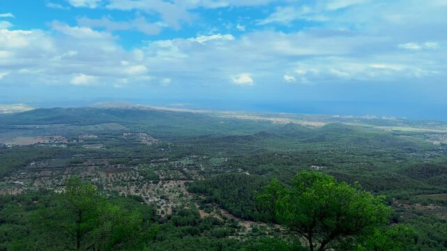 View from the top of the mountain in Mallorca