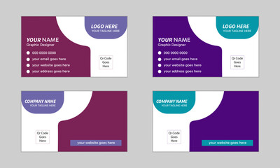modern design template for Business card . Professional visiting card design template . Vector illustration, shape, icon, flat, front, back, unique, style, name card , personal use, company use
