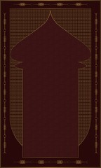 Muslim prayer rug illustration design. islamic decorative ornament and mosque figure