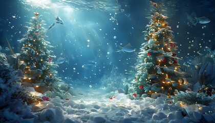 A beautiful and wonderful Christmas scene. Generative AI.