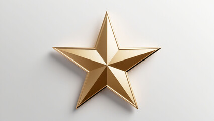 Obraz premium Golden Star Symbol, Isolated on White Transparent Background, PNG Element. Golden five-pointed star for rating-related designs and graphics