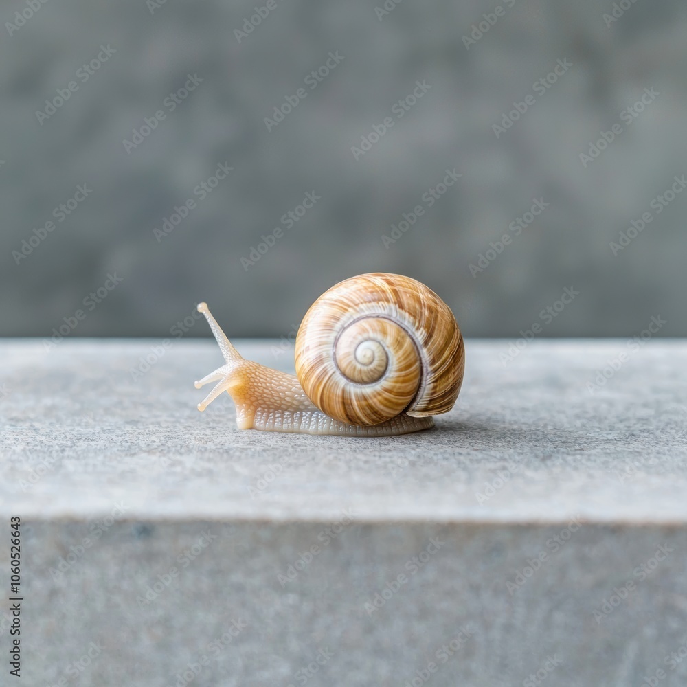 Poster Macro View of Spiral Pattern on Snail Shell