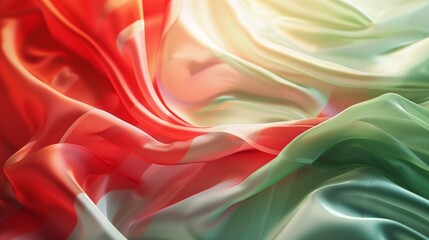Satin Fabric Resembling Belarusian Flag’s Color for National Celebration or Event Background