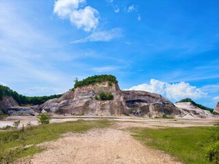 Rocky Mountain with sky view. Grand canyon national park landscape. Rock surface texture 