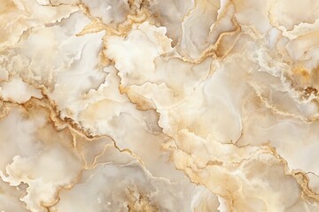 Elegant Cream Marble Texture with Brown and Beige Watercolor Abstract Design for Seamless Backgrounds and Tiles